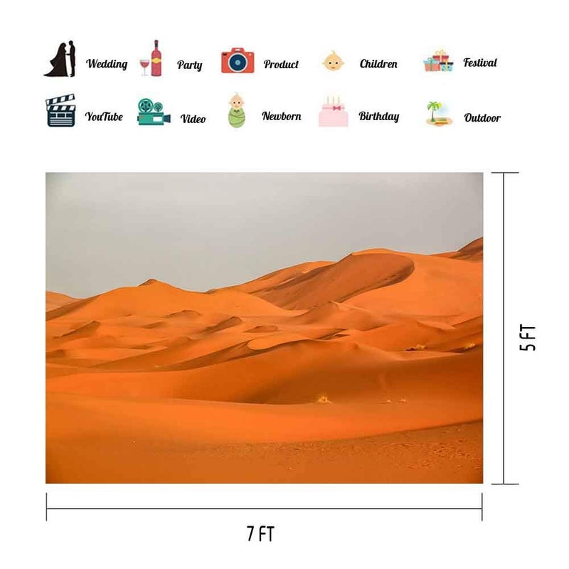 EOA 7(W) x5(H) FT Sand Dunes Backdrop Desert Sahara Gobi Yellow Sand Mountain Photography Background Birthday Party Accessory Western Scene YouTube Booth Studio Prop - Image 2